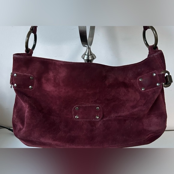 VINTAGE KOOBA SUEDE BAG, ORIGINAL HARDWARE, GORGEOUS,RICH COLOR. MINT CONDITION - Picture 2 of 15